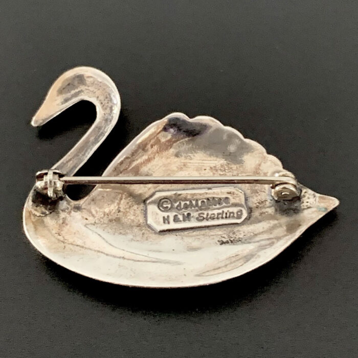 Sterling Swan Pin by deMatteo