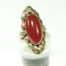 Arts & Crafts Carnelian Ring with Green and Rose Gold Leaves