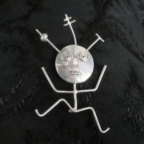 Sterling Handmade Crazy Man Pin