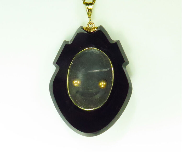 Victorian Gold Onyx and Seed Pearl Starburst Locket