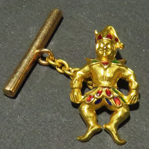 French Gold and Enamel Jester Fob