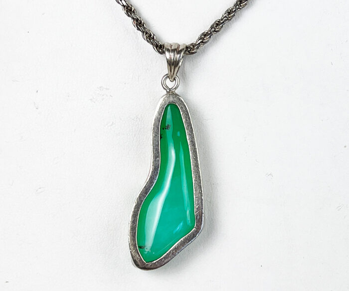 Sterling Freeform Chrysoprase Pendant