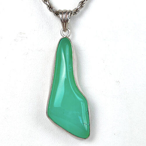 Sterling Freeform Chrysoprase Pendant