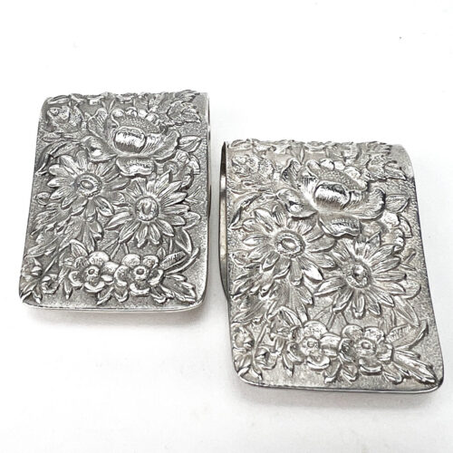 Pair of Sterling Kirk & Son Repousse Napkin Clips