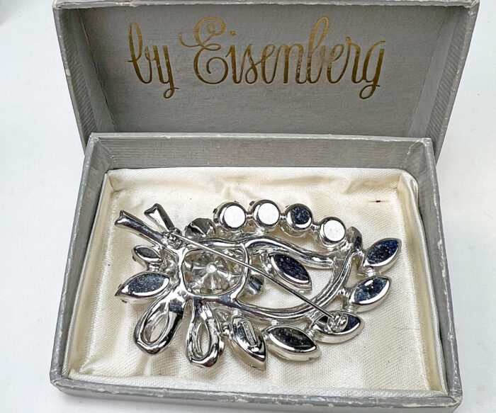 Eisenberg Rhinestone Brooch in Original Box