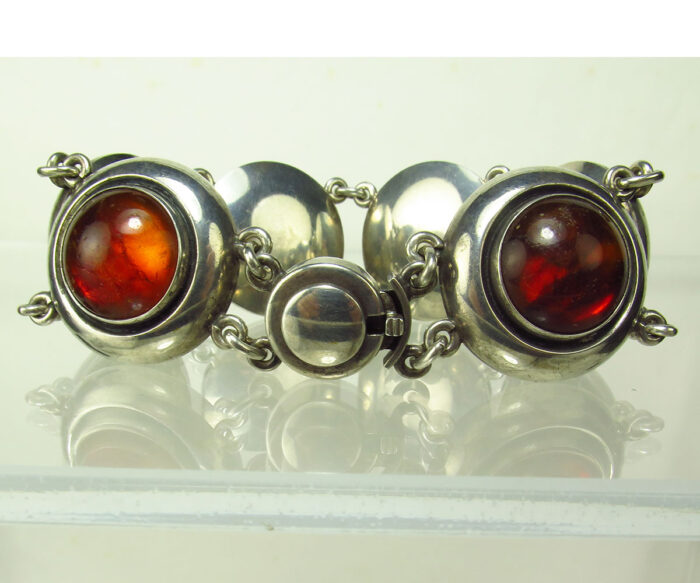 Sterling and Amber Bracelet by N.E. From - Image 3