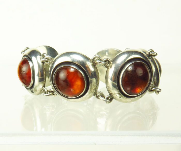 Sterling and Amber Bracelet by N.E. From - Image 2