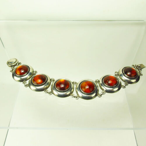 Sterling and Amber Bracelet by N.E. From