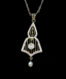 Edwardian Gold Lavalier with Diamond and Pearl