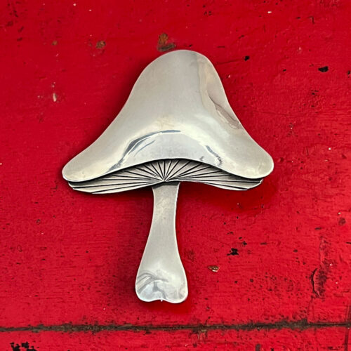 Handmade Sterling Modernist Mushroom Brooch