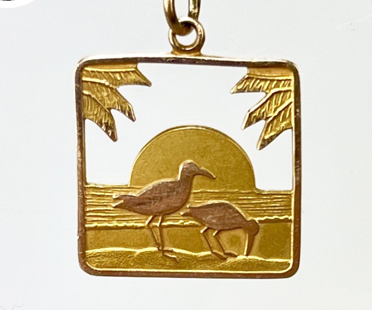 17311FGOLDSHOREBIRDSPENDANT.